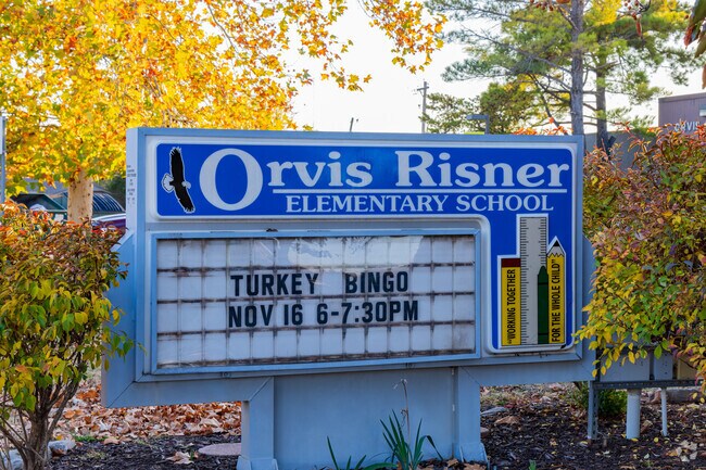 Close up shot of signage of Orvis Risner Elementary School.