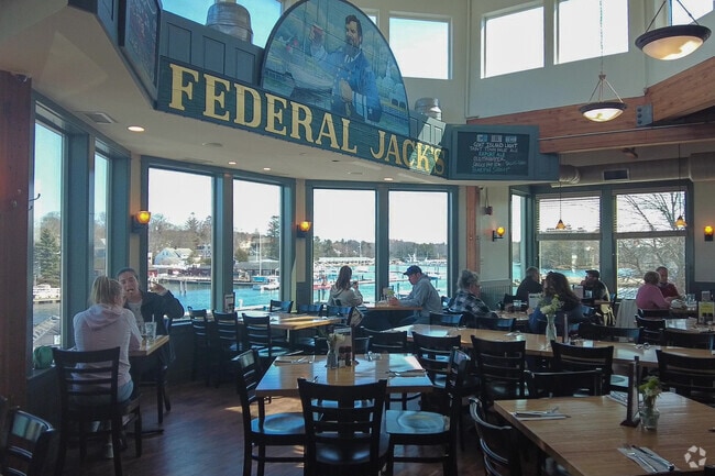 Locals enjoy lunch at Federal Jack's in Kennebunk.