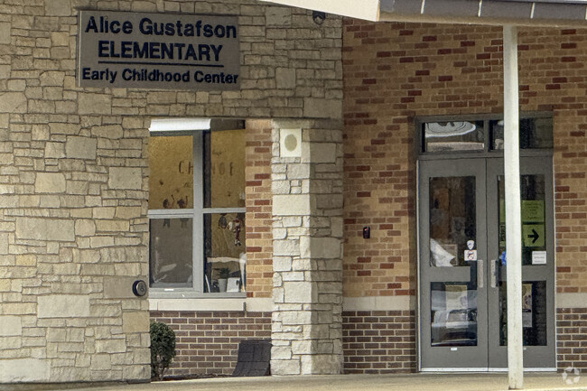 The entrance to the Alice Gustafson School is beautifully designed.