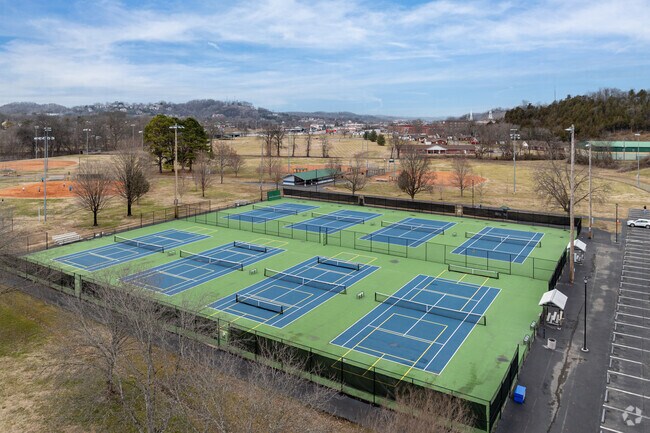 Sevierville City Park features brand new pickleball courts that are available to the public.
