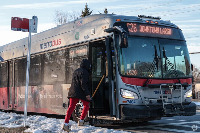 Hop on the Metro bus and get a ride to Largo Metro station to go just about anywhere from Amber Meadows.