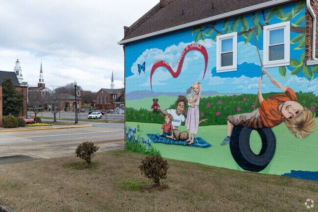 Church Circle, is home to four large, brick church buildings with impressive steeples.