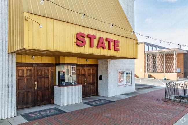 The London State Theater, built in 1936, still serves as downtown's film hub, with showtimes for new movies and classics.