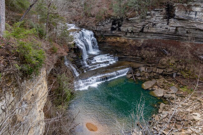 Cummins Falls is a 75 foot waterfall located near Cookeville, Tennessee.