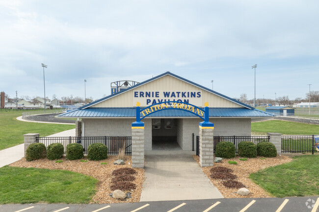 The Ernie Watkins Pavilion supports the  teams at Triton Junior-Senior High School.