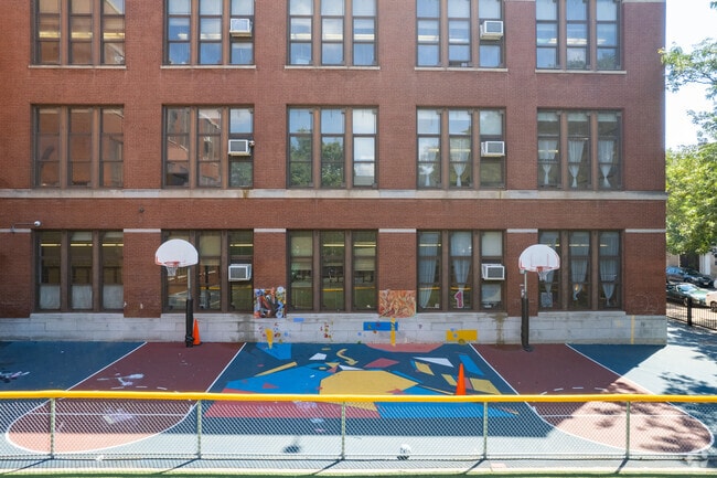 Basketball courts at Nettelhorst Elementary School.