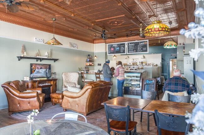 The morning pick-me-up in Elkton is found at Vintage Perk Cafe where locals can enjoy baked treats as well.