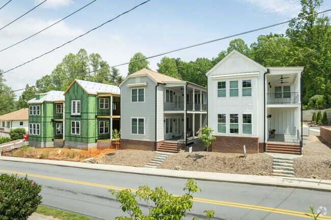 New homes and condos are being built around the center of Saluda, NC.