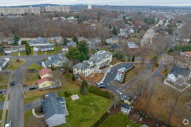 There is ample parking space for parents at the Adams Montessori School in Quincy, MA.