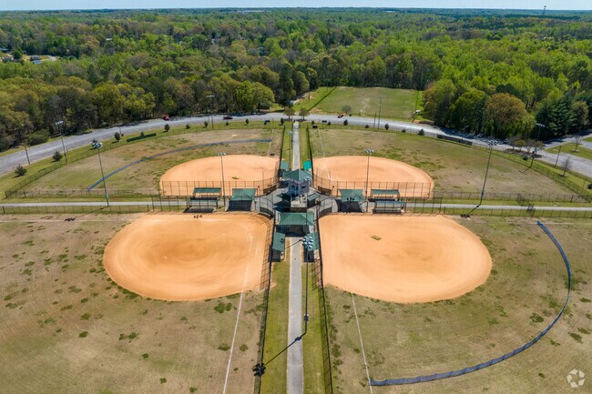 Lakeside Park In Gantt offers baseball fields for local little league games.