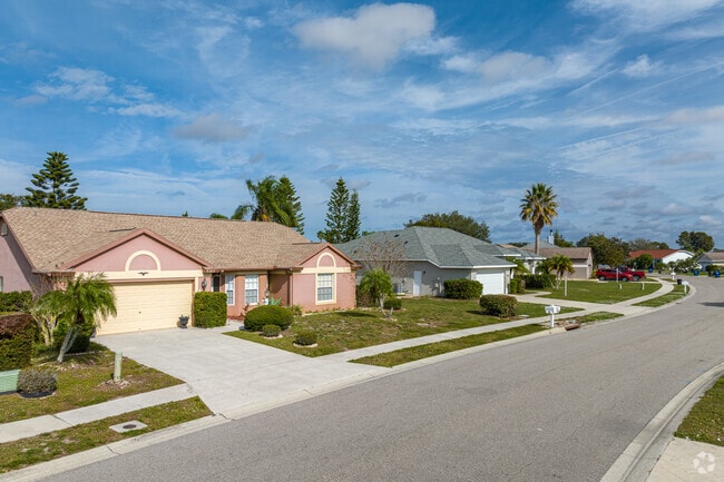 Ranch homes with well-maintained lawns line the streets of East Ellenton.