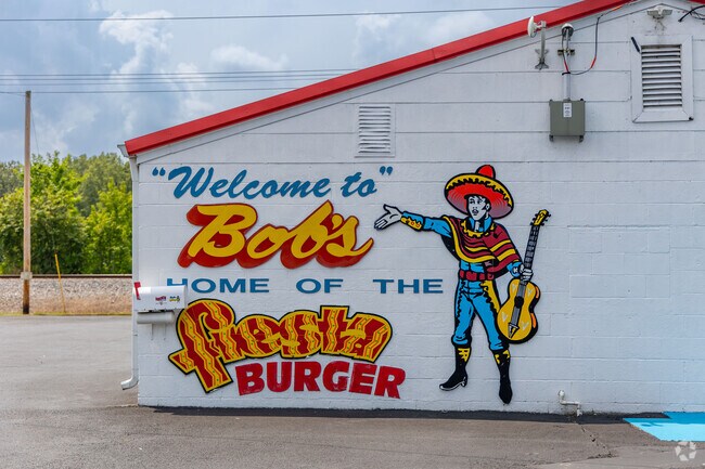 Take a stop at Bob's Drive-In for their famous Fiesta Burger.