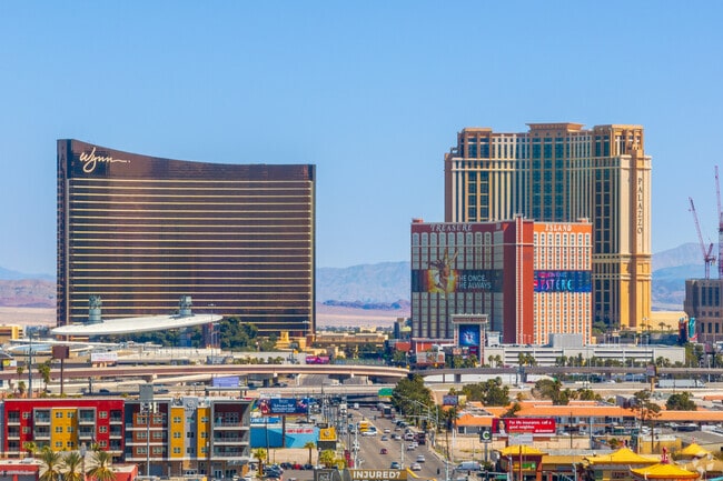 The Las Vegas Strip can be seen from Spring Valley.