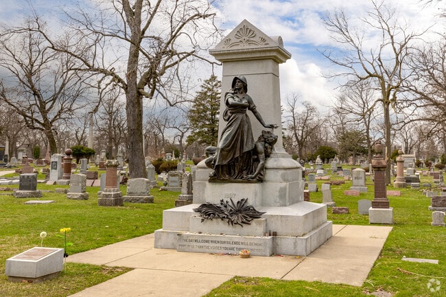 Haymarket Martyrs’ Monument Inside of Forest Home Cemetery of Forest Park.