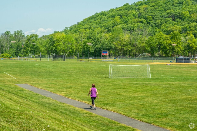 Enjoying a walk on the many trails in C.O. Johnson Park in Byram.