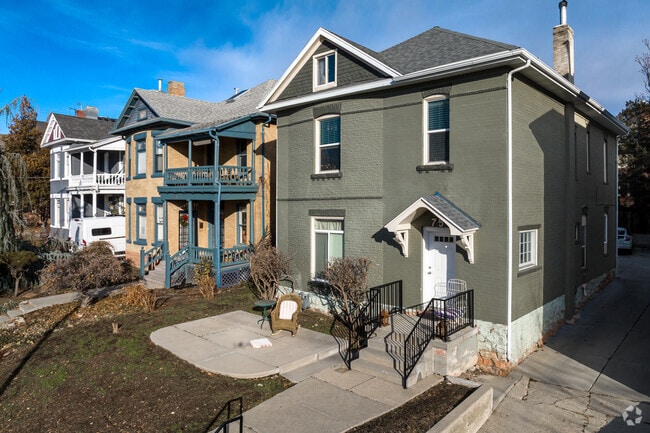 These two story, brick  historic homes in University have vintage charm.