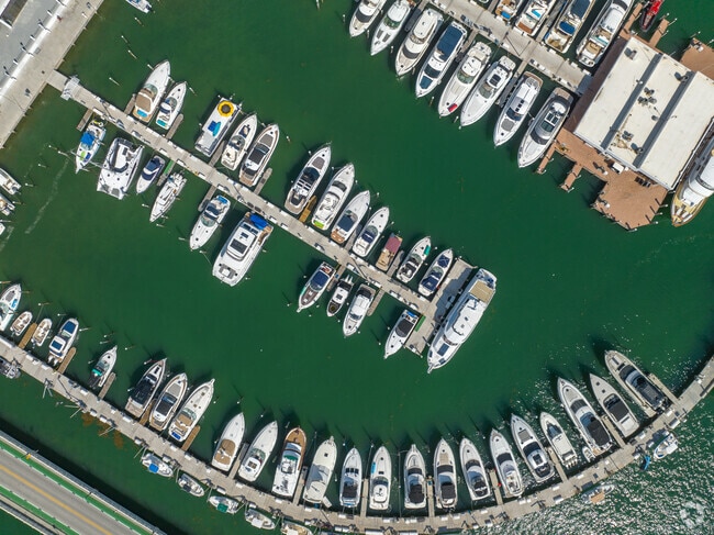 Overlook of the Marina in the Media and Entertainment District.