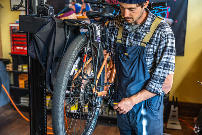 Find all your bike repair needs at Palisade Cycle & Shuttle near East Orchard Mesa.