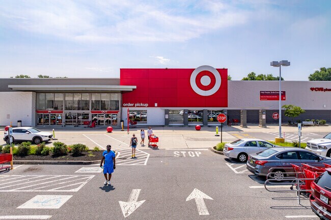 Big box stores like Target are part of the commercial wing of Edgewater Park along Burlington Park.