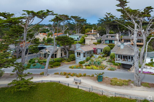 Mansions dot the seaside drive in Carmel-By-The-Sea, California.
