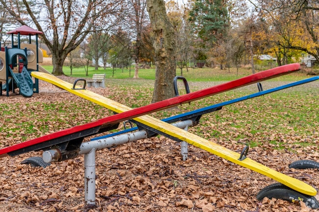 Bring your little ones to the seesaws for traditional fun in the sun.