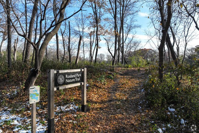 Rosland Park offers a nature trail in addition to paved walking paths in Lake Cornelia.