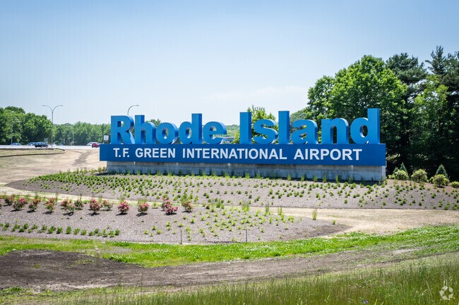 The new Rhode Island T.F. Green International Airport sign is located in Warwick, RI.