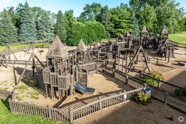 A historic wooden playground on the schools grounds ensures hours of outdoor fun.
