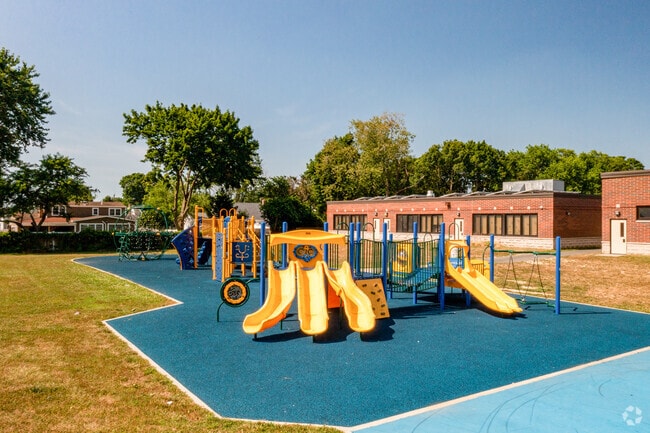 Oquenock Elementary School playground is jammed packed with fun equipment.
