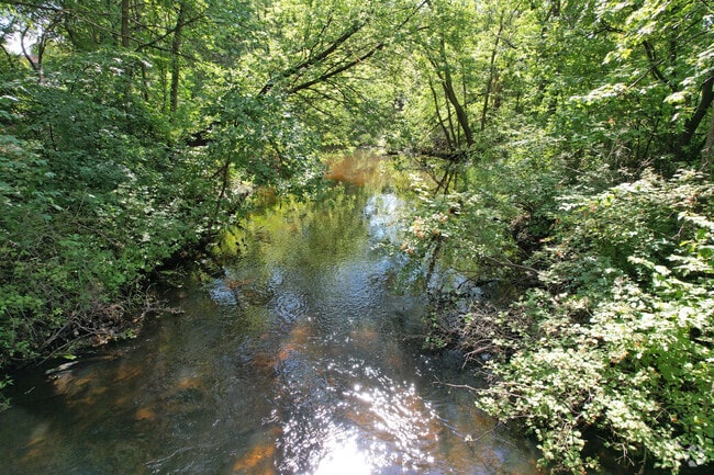 A small creek runs adjacent to KIPP North Star.