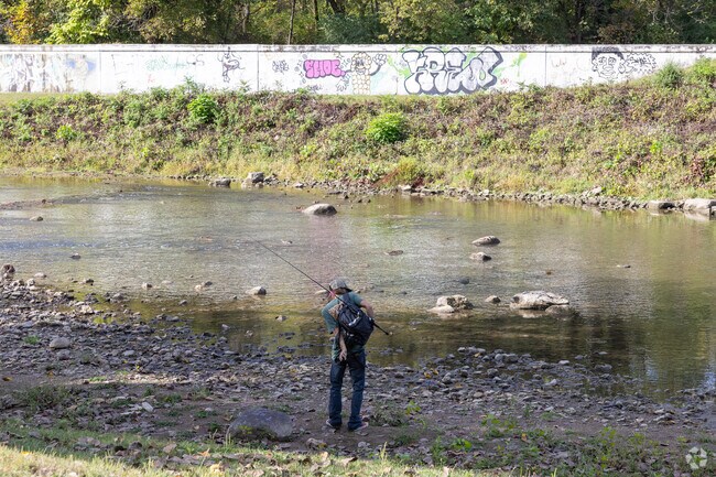 There are plenty of spots along the White River Greenway to go fishing in Riverside-Normal City.