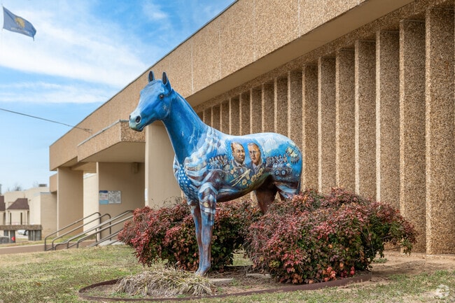 Visitors to Shawnee can try to spot Shawnee’s Painted Horses, which are hand-painted by local artists.