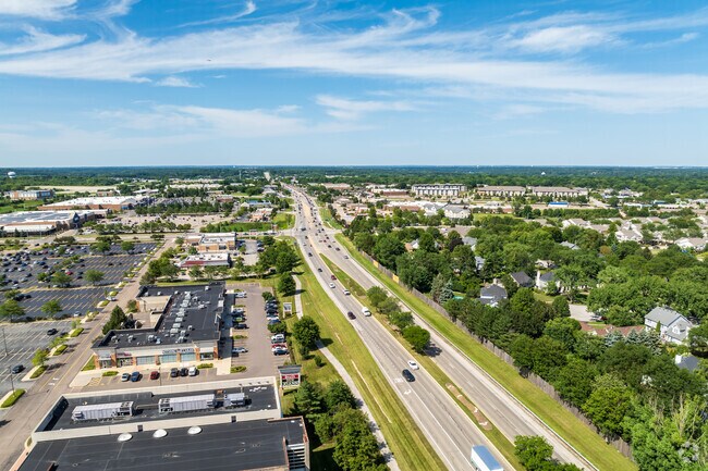 Residents make a 37-mile drive via South Randall Road & I-90 to reach flights at Chicago O’Hare.