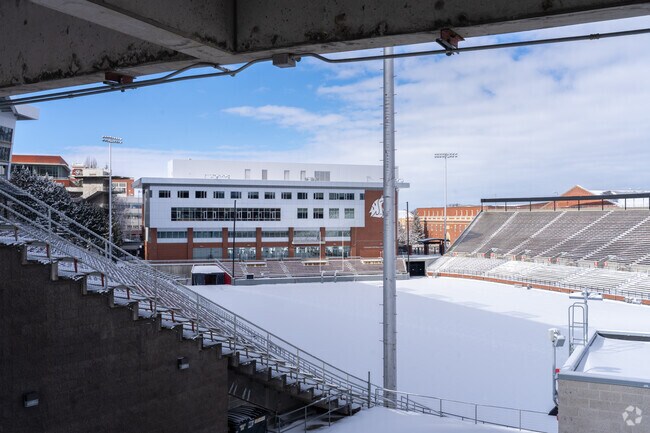 Martin Stadium hosts WSU football games that attract lots of people to WSU.