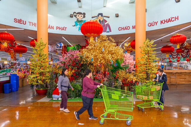 SF Supermarket is decorated for Lunar New Year every January and February.