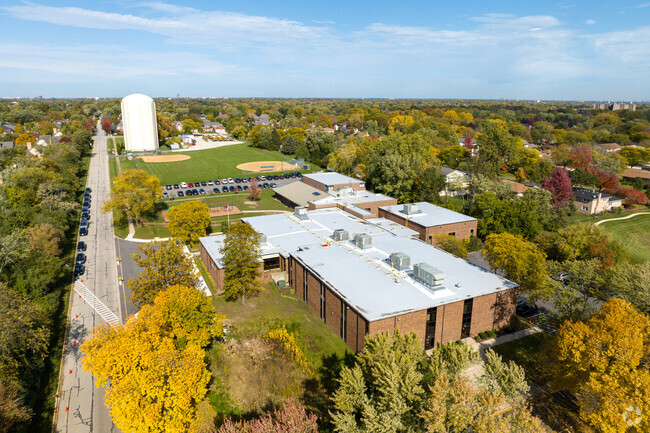 Mark Delay School offers a sprawling campus when viewed from above in Darien.