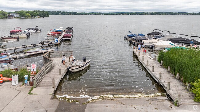 You will always find people boating and fishing on Pewaukee Lake in Delafield Town.
