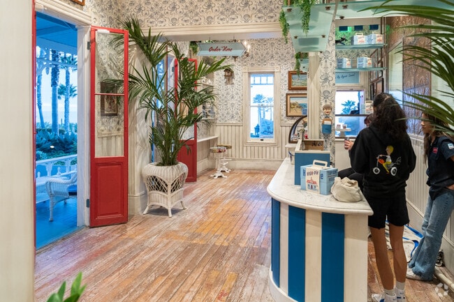 Inside the pie shop at the Top Gun house is very unique in Downtown Oceanside.