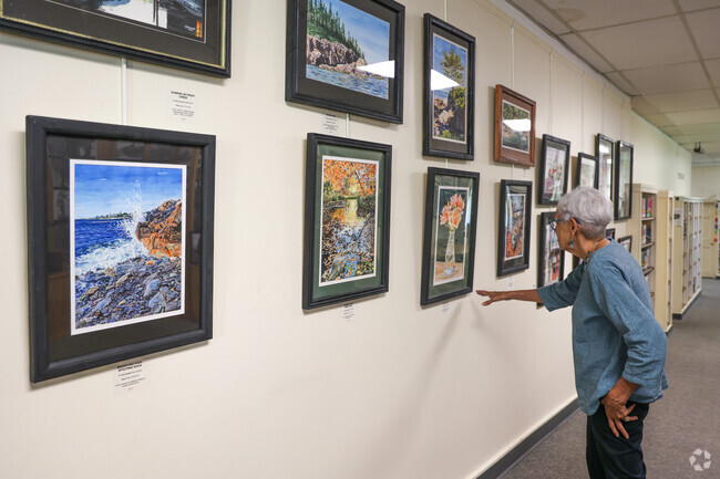 Stop by the Dyer Library near Kinney Shores and visit their ever changing art gallery.