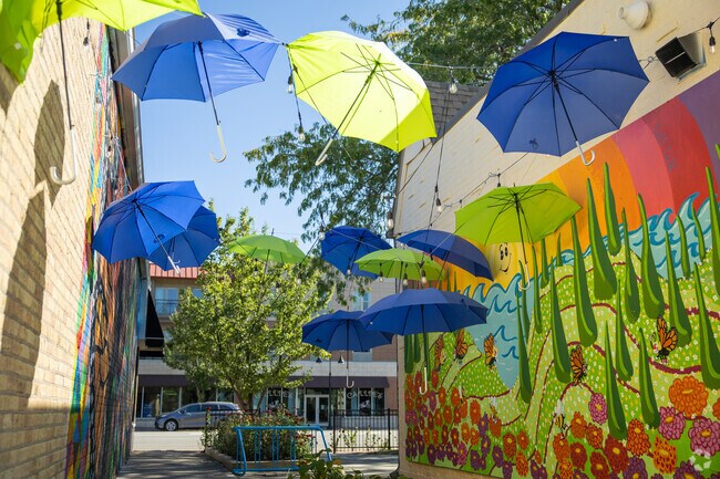 Downtown Zion has colorful decorations and murals for residents to enjoy.