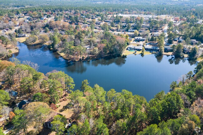 Homes surround Spring Valley Lake.