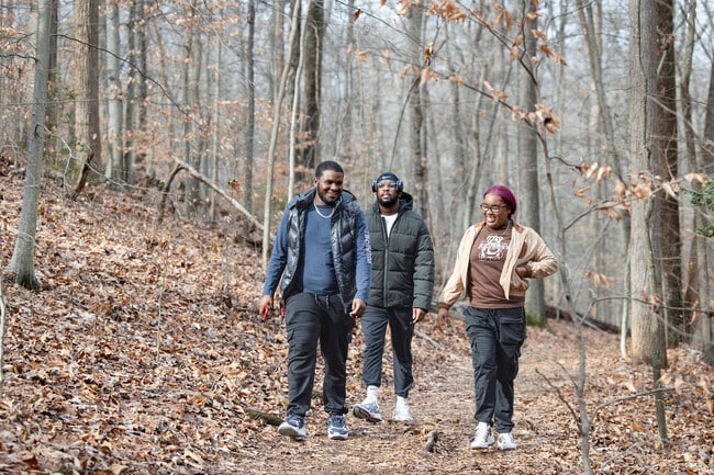 Friends enjoy gathering for a walk among nature in McLean.