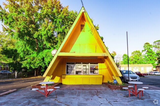 An historic A-frame turned in Brick and mortar for a local restaurant in Jenkins.