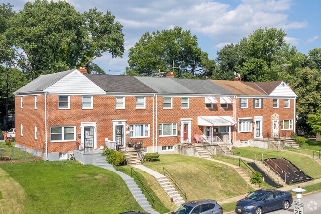 Classic Baltimore style rowhomes can be found in the Glen Oaks community.