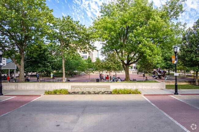 Gatherings and events are held year round at the Park Central Square.