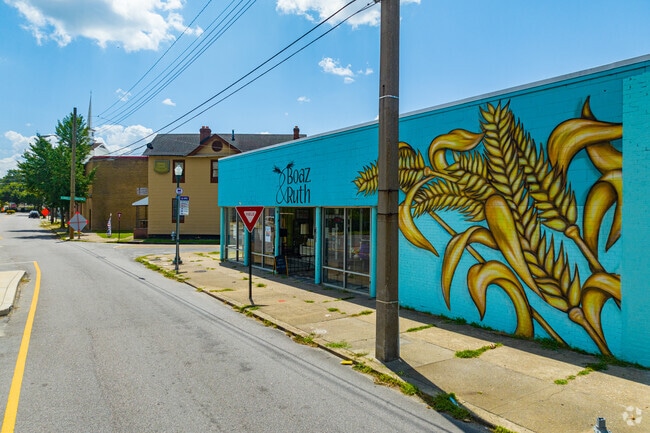 Beautiful murals cover the facades of buildings in Highland Park.