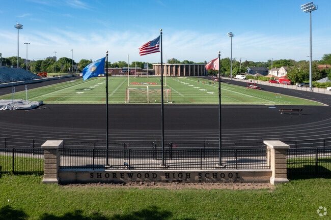 Multiple athletic events occur in the Shorewood High School stadium.