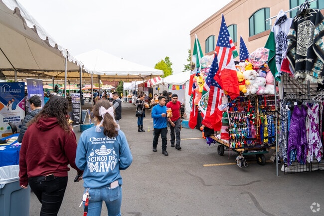 The Woodburn Cinco De Mayo Festival has rows of vendors for visitors to shop and peruse.