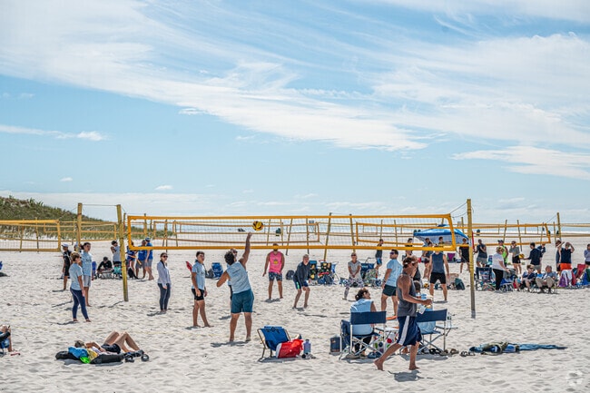 Volleyball courts are open during the Annual Fall Festival.