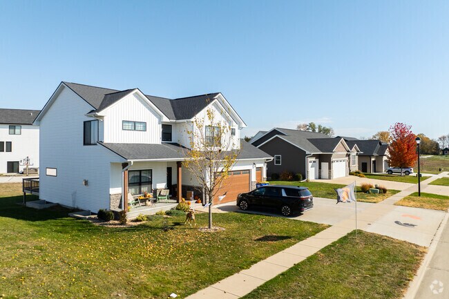 Sidewalk lined streets enhance this Solon neighborhood.